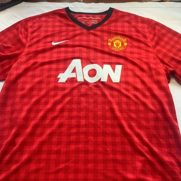 Nike | Shirts | Nike Manchester United Plaid Soccer Jersey English